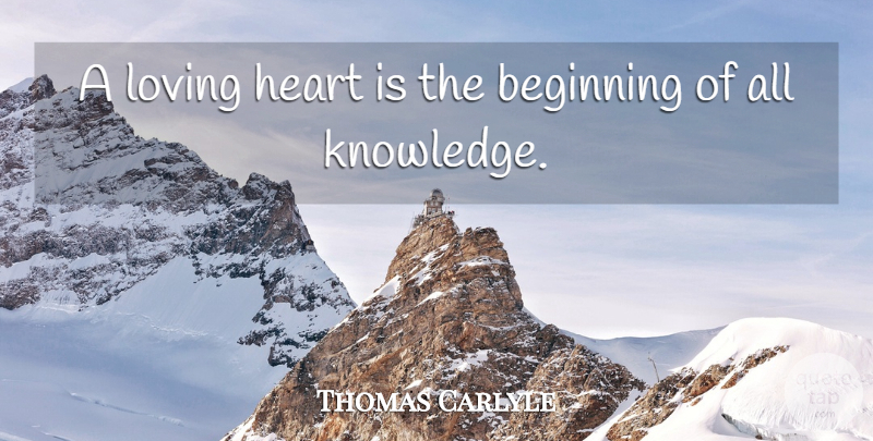 Thomas Carlyle Quote About Love, Inspirational, Anniversary: A Loving Heart Is The...