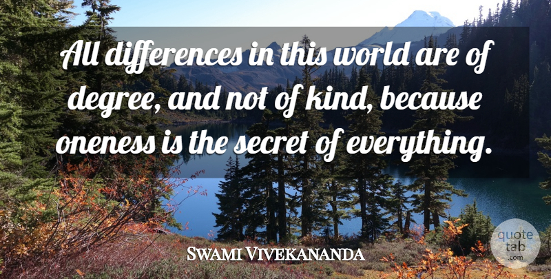 Swami Vivekananda Quote About Inspiration, Oneness, Differences: All Differences In This World...