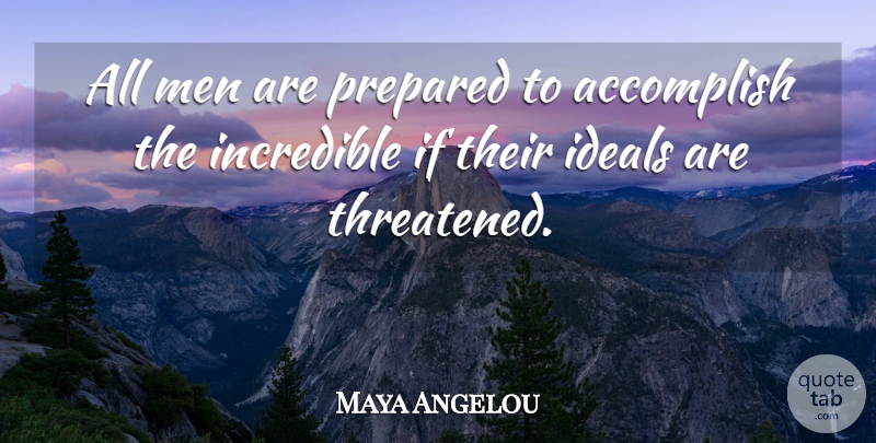 Maya Angelou Quote About Inspiring, Courage, Thoughtful: All Men Are Prepared To...