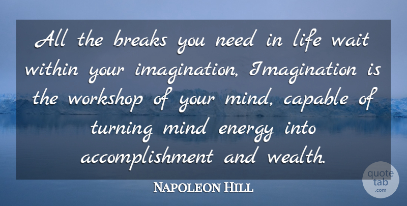Napoleon Hill Quote About Inspirational, Business, Temporary Defeat: All The Breaks You Need...