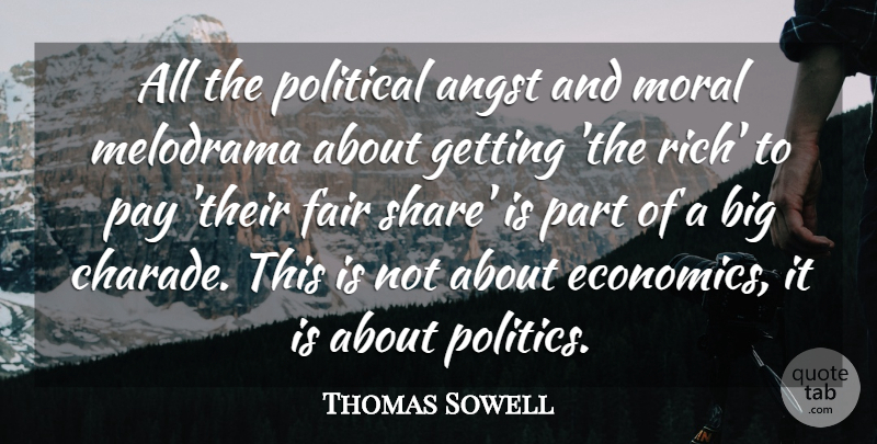 Thomas Sowell Quote About Political, Pay, Moral: All The Political Angst And...