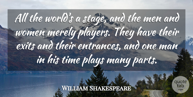William Shakespeare Quote About Man, Men, Merely, Plays, Shakespeare: All The Worlds A Stage...