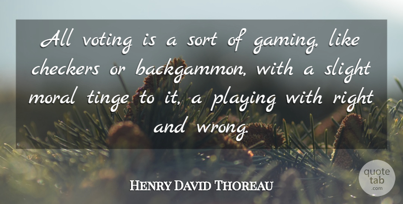 Henry David Thoreau Quote About Voting, Moral, Vote: All Voting Is A Sort...