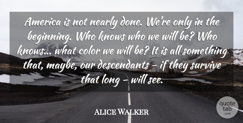 Alice Walker Quote About Color, America, Long: America Is Not Nearly Done...