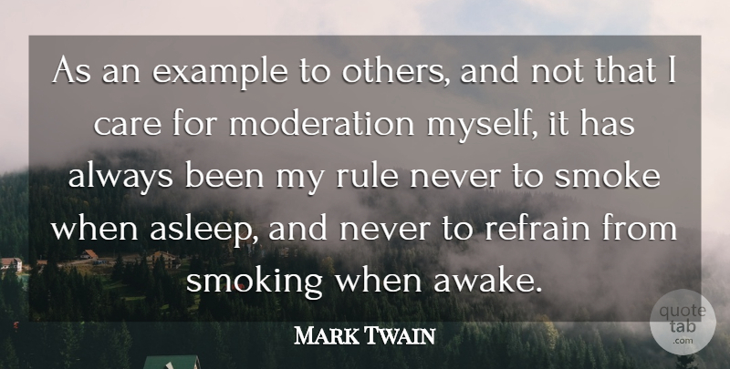 Mark Twain Quote About Inspirational, Marijuana, Smoking: As An Example To Others...