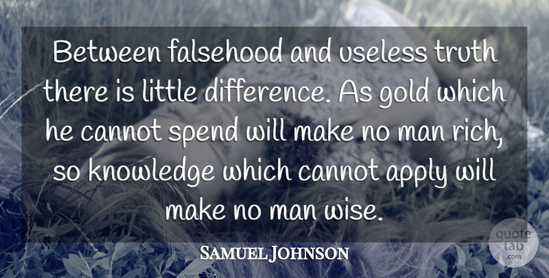 Samuel Johnson Quote About Wise, Wisdom, Knowledge: Between Falsehood And Useless Truth...