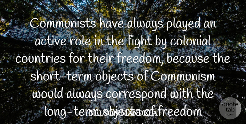 Nelson Mandela Quote About Country, Fighting, Long: Communists Have Always Played An...