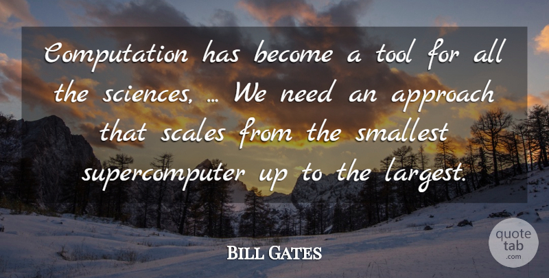 Bill Gates Quote About Approach, Scales, Smallest, Tool: Computation Has Become A Tool...