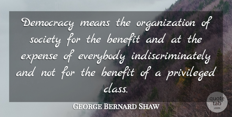 George Bernard Shaw Quote About Mean, Class, Organization: Democracy Means The Organization Of...