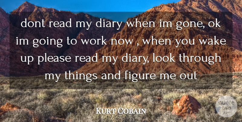Kurt Cobain Quote About Diary, Figure, Ok, Please, Wake: Dont Read My Diary When...