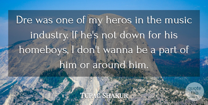 Tupac Shakur Quote About Music, Hero, Homeboys: Dre Was One Of My...