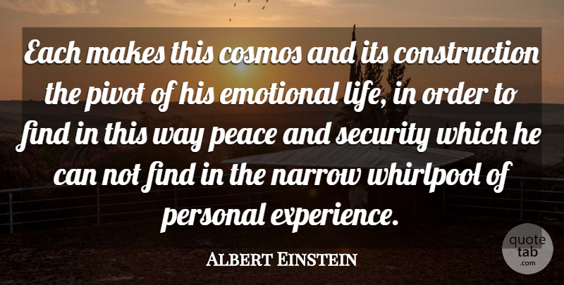 Albert Einstein Quote About Life, Emotional, Order: Each Makes This Cosmos And...