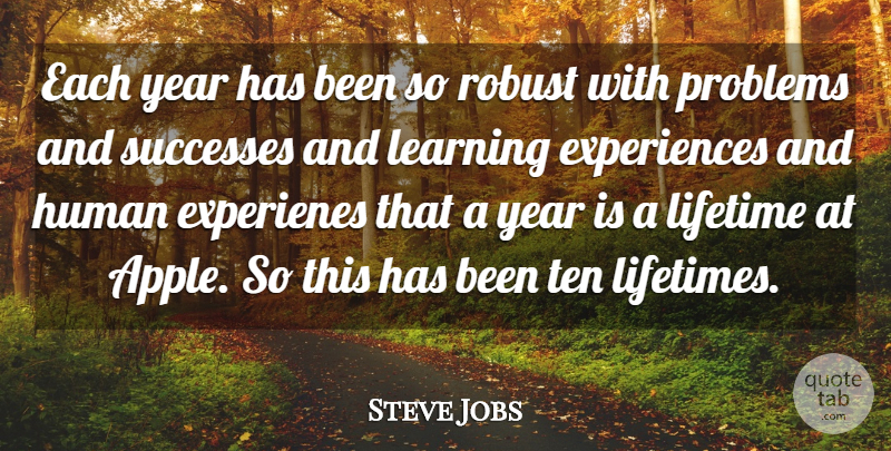 Steve Jobs Quote About Years, Apples, Problem: Each Year Has Been So...