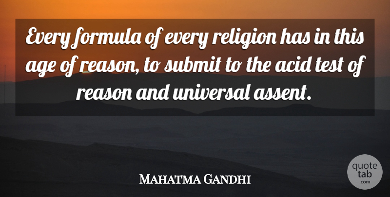 Mahatma Gandhi Quote About Birthday, Faith, Religion: Every Formula Of Every Religion...