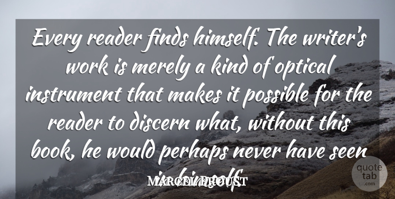 Marcel Proust Quote About Book, Reading, Kind: Every Reader Finds Himself The...
