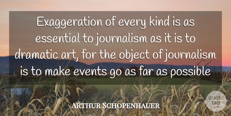 Arthur Schopenhauer Quote About Art, Events, Essentials: Exaggeration Of Every Kind Is...