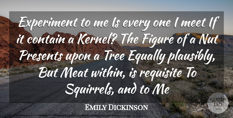 Emily Dickinson Quote About Contain, Equally, Experiment, Figure, Meat: Experiment To Me Is Every...
