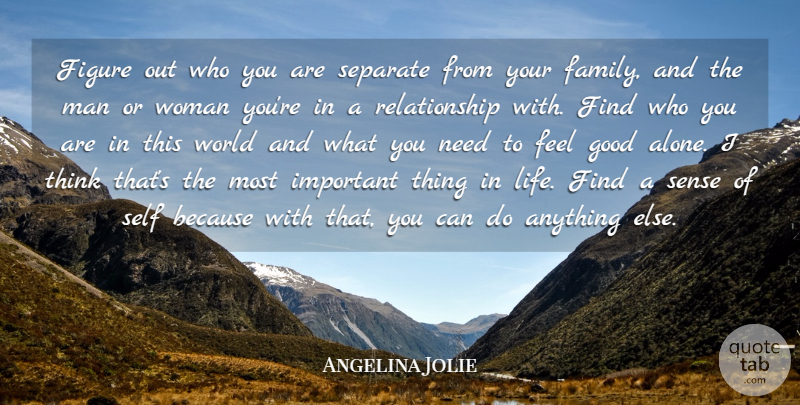 Angelina Jolie Quote About Men, Thinking, Self: Figure Out Who You Are...