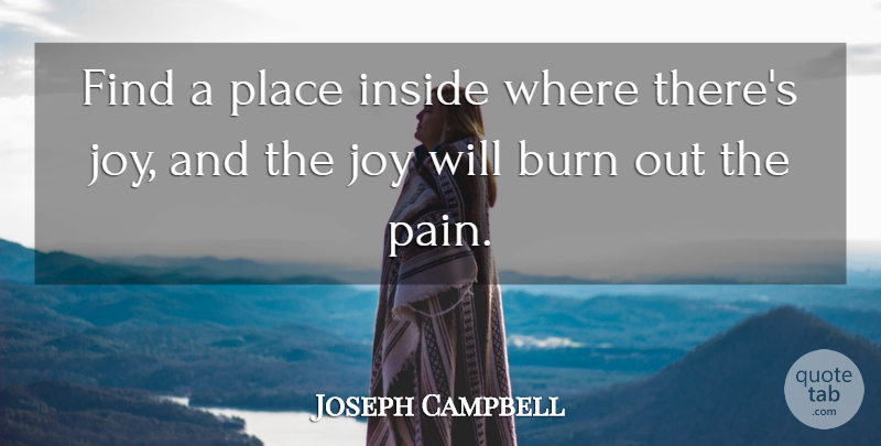 Joseph Campbell Quote About Inspirational, Life, Happiness: Find A Place Inside Where...