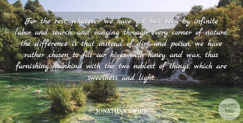 Jonathan Swift Quote About Two, Differences, Light: For The Rest Whatever We...