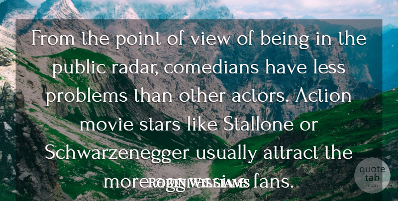 Robin Williams Quote About Aggressive, Attract, Comedians, Less, Point: From The Point Of View...
