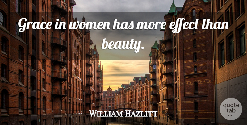 William Hazlitt Quote About Women, Men, Grace: Grace In Women Has More...