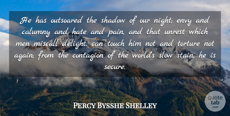 Percy Bysshe Shelley Quote About Death, Pain, Hate: He Has Outsoared The Shadow...