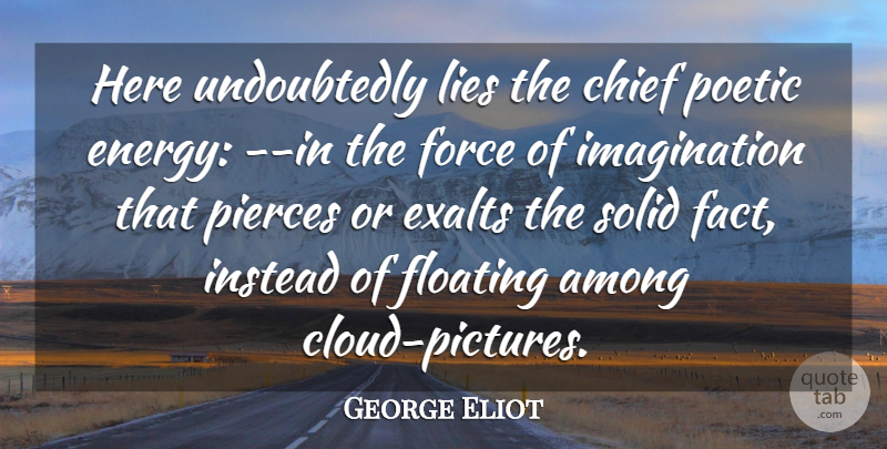 George Eliot Quote About Lying, Clouds, Imagination: Here Undoubtedly Lies The Chief...