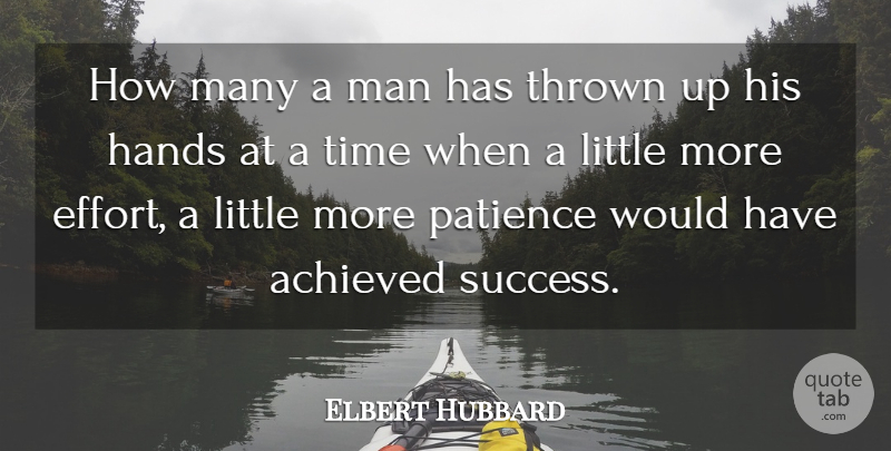 Elbert Hubbard Quote About Inspiring, Success, Patience: How Many A Man Has...