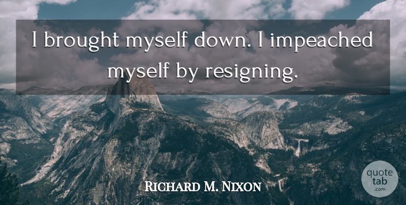 Richard M. Nixon Quote About undefined: I Brought Myself Down I...