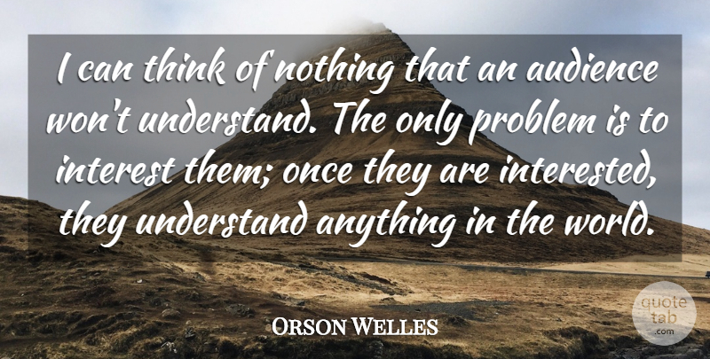 Orson Welles Quote About Thinking, World, Hollywood: I Can Think Of Nothing...