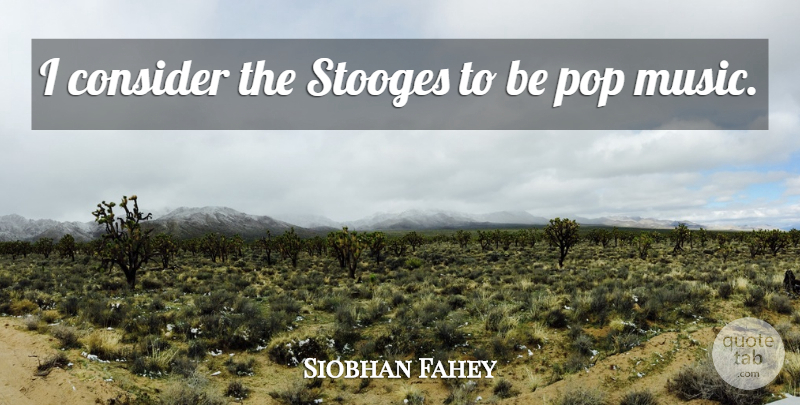 Siobhan Fahey Quote About Pops, Pop Music, Stooges: I Consider The Stooges To...