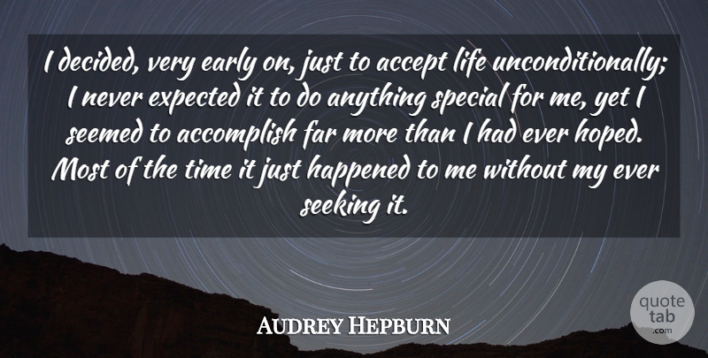 Audrey Hepburn Quote About Inspirational, Encouraging, Encouragement: I Decided Very Early On...