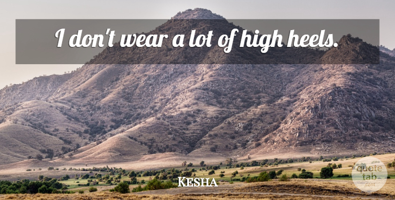 Kesha Quote About High Heels, Heels: I Dont Wear A Lot...