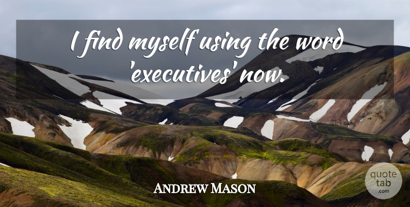 Andrew Mason Quote About Using, Word: I Find Myself Using The...