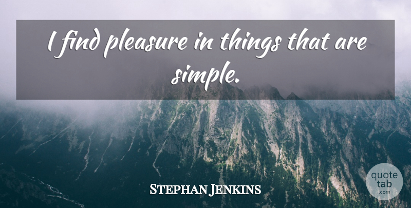 Stephan Jenkins Quote About Simple, Pleasure: I Find Pleasure In Things...
