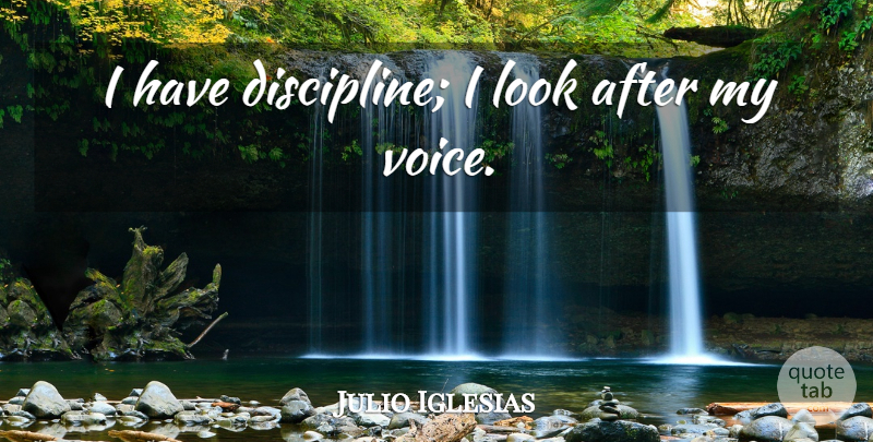 Julio Iglesias Quote About Voice, Discipline, Looks: I Have Discipline I Look...