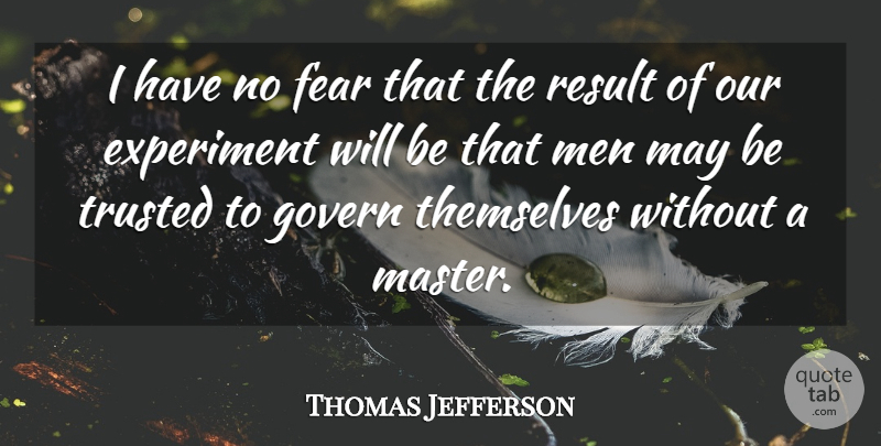 Thomas Jefferson Quote About Men, Liberty, May: I Have No Fear That...
