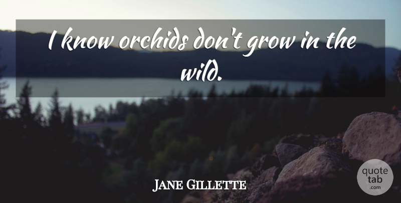 Jane Gillette Quote About Grow: I Know Orchids Dont Grow...