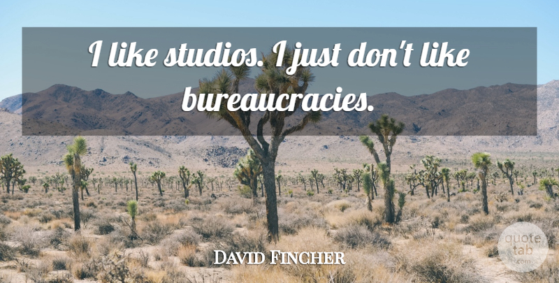 David Fincher Quote About undefined: I Like Studios I Just...