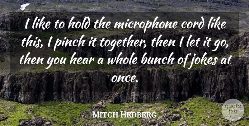 Mitch Hedberg Quote About Funny, Humor, Let It Go: I Like To Hold The...