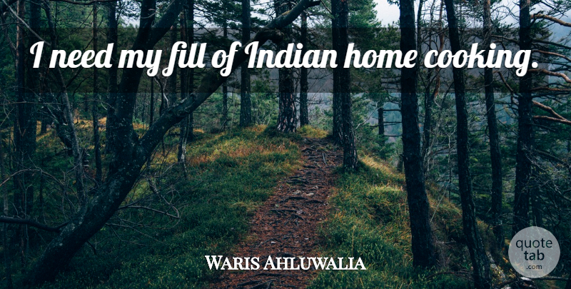 Waris Ahluwalia Quote About Fill, Home: I Need My Fill Of...