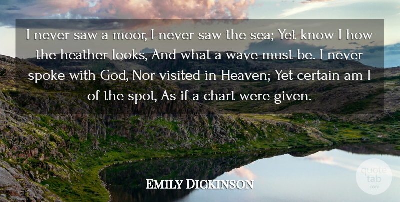 Emily Dickinson Quote About Faith, Sea, Heaven: I Never Saw A Moor...