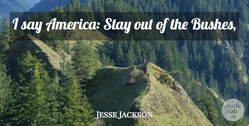 Jesse Jackson Quote About America, Stay: I Say America Stay Out...