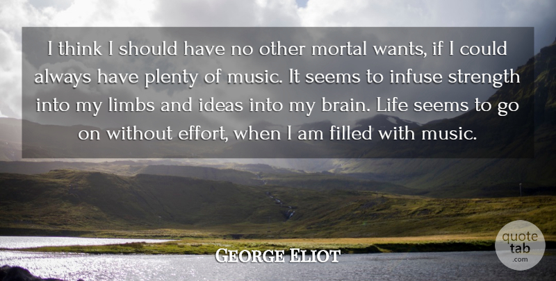 George Eliot Quote About Music, Thinking, Should Have: I Think I Should Have...