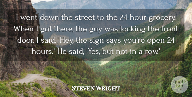 Steven Wright Quote About Funny, Humor, Doors: I Went Down The Street...