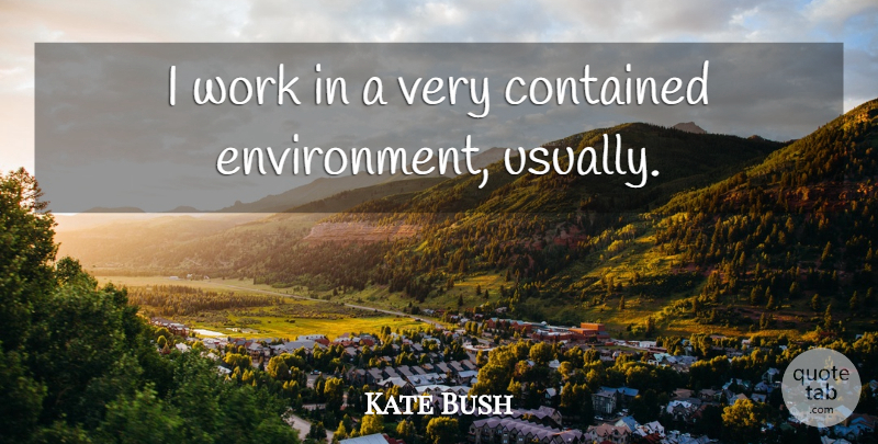 Kate Bush Quote About Work: I Work In A Very...
