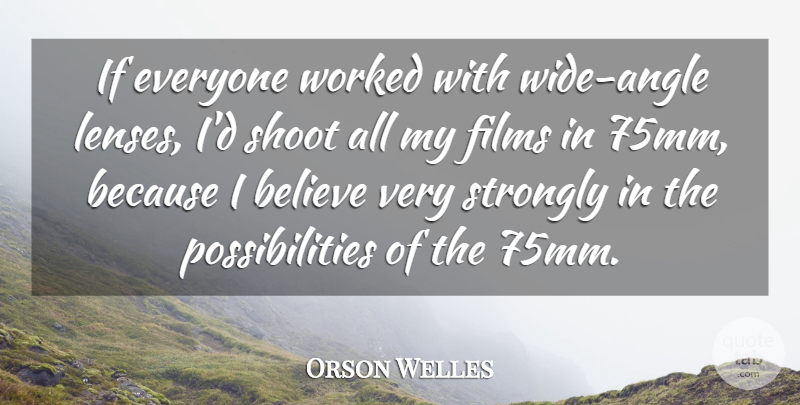 Orson Welles Quote About Believe, Lenses, Film: If Everyone Worked With Wide...