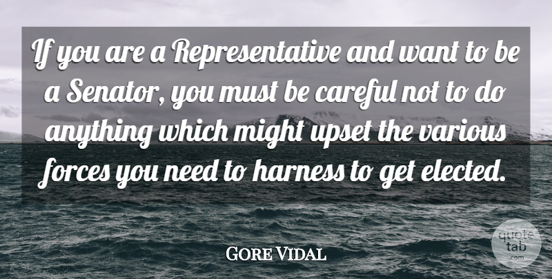 Gore Vidal Quote About Forces, Harness, Might, Various: If You Are A Representative...