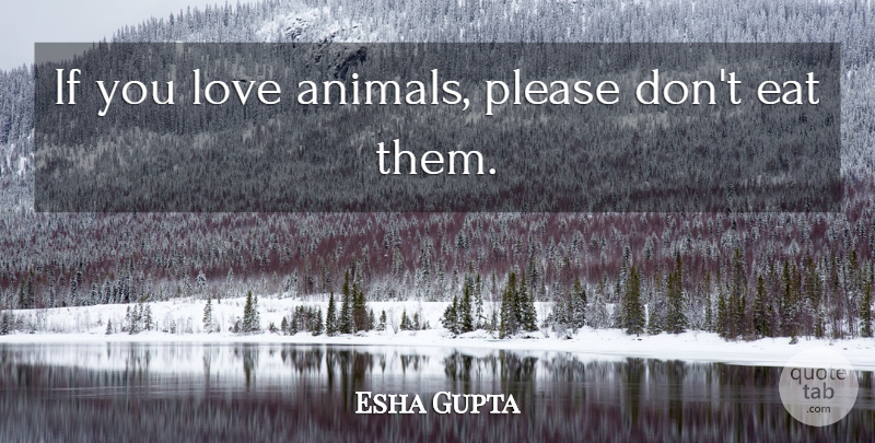 Esha Gupta Quote About Love, Please: If You Love Animals Please...